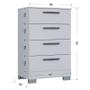Imagem de Cômoda 867 4 Gavetas com Guarda Roupa Solteiro Córdoba 4 Portas Branco Brilho - Poquema