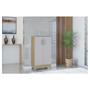 Imagem de Cômoda 868 4 Gavetas E 1 Porta Com Armário Multiuso 2 Portas Pequeno Damasco Off White - Poquema
