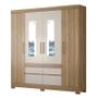 Imagem de Cômoda Astral e Guarda Roupa Casal Bilbao Amêndola Off White com Espelho - Demóbile