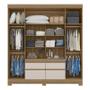 Imagem de Cômoda Astral e Guarda Roupa Casal Bilbao Amêndola Off White com Espelho - Demóbile