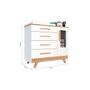 Imagem de Cômoda Bebê Retrô c/ 1 Porta Cristal e 4 Gavetas Branco/Amendoa - Peroba
