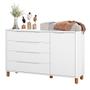 Imagem de Cômoda Boom 4 Gavetas e 1 Porta com Pés Nordic Mel - Branco