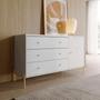 Imagem de Cômoda c/ 3 Gavetas Jasper 138 cm - Branco Gloss c/ Dourado