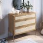 Imagem de Cômoda Com 03 Gavetas Para Quarto Closet Industrial Indy A03 Hanover Dourado - Lyam Decor
