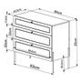 Imagem de Cômoda Com 03 Gavetas Para Quarto Closet Industrial Indy A03 Hanover Dourado - Lyam Decor