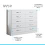 Imagem de Cômoda com 10 Gavetas para Quarto Casal 117 Cm MDP Branco 3017 MENU