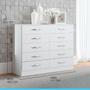 Imagem de Cômoda com 10 Gavetas para Quarto Casal 117 Cm MDP Branco 3017 MENU