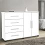 Imagem de Cômoda Com 2 Portas e 4 Gavetas Branco Brilho - Bali/Primus Móveis