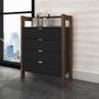 Imagem de Cômoda com 4 Gavetas 65x90cm Preto Tecno Mobili