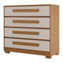 Imagem de Cômoda Com 4 Gavetas e Puxador 100% MDF Camarú com Pérola - Miray - Robel Móveis