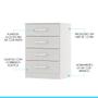 Imagem de Cômoda com 4 Gavetas para Quarto Solteiro 55x93Cm MDP Branco 2007 MENU