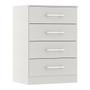 Imagem de Cômoda com 4 Gavetas para Quarto Solteiro 55x93Cm MDP Branco 2007 MENU