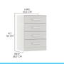 Imagem de Cômoda com 4 Gavetas para Quarto Solteiro 55x93Cm MDP Branco 2007 MENU
