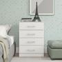 Imagem de Cômoda com 4 Gavetas para Quarto Solteiro 55x93Cm MDP Branco 2007 MENU