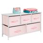 Imagem de Cômoda com 5 Gavetas mDesign Spira - Estrutura de Aço Rosa/Branca