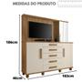 Imagem de Cômoda com espelho 5gavetas 3portas estrela - cinamomo/off w