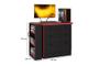 Imagem de Cômoda com Mesa Giratoria Gamer Preto Fosco/Vermelho - Qmovi