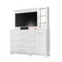 Imagem de Cômoda Com Painel Para TV Até 43 Polegadas 4 Gavetas Branco Inlet Shop JM