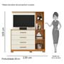 Imagem de Cômoda com Painel TV 43" 4 Gavetas 2 Portas e Espelho Dunas Espresso Móveis