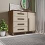 Imagem de Cômoda com Sapateira 120cm 4 Gavetas Quarto Grécia RV Móveis Freijo/Off White