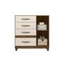 Imagem de Cômoda Com Sapateira 4 Gavetas Com Pés Castanho Wood Baunilha Leon Shop Jm