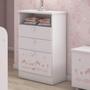 Imagem de Cômoda de Bebê 2 Gavetas 1 Porta Kids Móveis Serpil Branco/Rosa