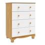 Imagem de Cômoda de Bebê com 4 Gavetas 100% MDF Mimo Branco Brilho/Amêndoa