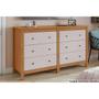 Imagem de Cômoda de Quarto Horizontal Maggiore c/ 6 Gavetas Amendoa/Off White - Lopas