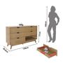 Imagem de Cômoda Ester com 6 Gavetas e Pé Cônico 136cm Cm8044