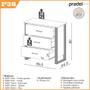 Imagem de Cômoda Estilo Industrial 89,5cm com 3 gavetas 100% MDF F38 Pradel Móveis