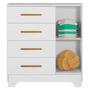 Imagem de Cômoda Fly 1 Porta 4 Gavetas Branco - Tigus