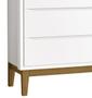 Imagem de Cômoda Gaveteiro Classic New Branco Fosco com Madeira - Reller
