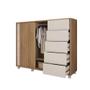 Imagem de Cômoda Gaveteiro Com 2 Portas 136cm Buriti Off White Irving Shop Jm