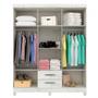 Imagem de Cômoda Gaveteiro E Guarda Roupa 6 Portas Ternura Baby Branco Brilho - Incorplac