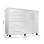 Imagem de Cômoda Geval Encanto com 04 Gavetas 02 Portas e Rodízios - Branco