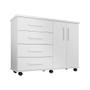 Imagem de Cômoda Geval Encanto com 04 Gavetas 02 Portas e Rodízios - Branco
