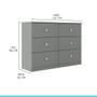 Imagem de Cômoda Grande para Quarto Casal 6 Gavetas 110x80cm Cinza 6513