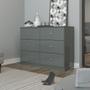 Imagem de Cômoda Grande para Quarto Casal 6 Gavetas 110x80cm Cinza 6513