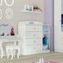 Imagem de Cômoda Infantil 1 Porta 4 Gavetas Frozen Disney Star Pura Magia Branco