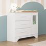 Imagem de Cômoda Infantil 1 Porta com Janela Retangular e 3 Gavetas 100% Mdf Liam