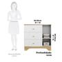 Imagem de Cômoda Infantil 1 Porta e 3 Gavetas 100% Mdf Cocada Branco Brilho/Amêndoa