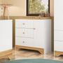 Imagem de Cômoda Infantil 1 Porta e 3 Gavetas 100% Mdf Cocada Branco Brilho/Amêndoa