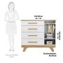 Imagem de Cômoda Infantil 118,6cm 1 Porta com Janela 4 Gavetas 100% Mdf Retrô Espresso Móveis
