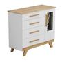 Imagem de Cômoda Infantil 118,6cm 1 Porta com Janela 4 Gavetas 100% Mdf Retrô Espresso Móveis