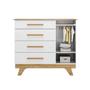 Imagem de Cômoda Infantil 118,6cm 1 Porta com Janela 4 Gavetas 100% Mdf Retrô Espresso Móveis