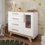 Imagem de Cômoda Infantil 118,6cm 1 Porta com Janela 4 Gavetas 100% Mdf Retrô Espresso Móveis