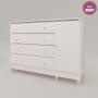 Imagem de Cômoda Infantil 4 Gavetas com Porta Fraldario Taís Branco Carolina Baby