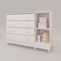 Imagem de Cômoda Infantil 4 Gavetas com Porta Fraldario Taís Branco Carolina Baby