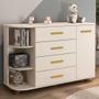 Imagem de Cômoda Infantil com Cantoneira e 4 Gavetas 100% MDF New Lorena Off White - Phoenix