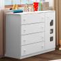 Imagem de Cômoda Infantil Lívia 1 Porta e 4 Gavetas Branco - Phoenix Baby